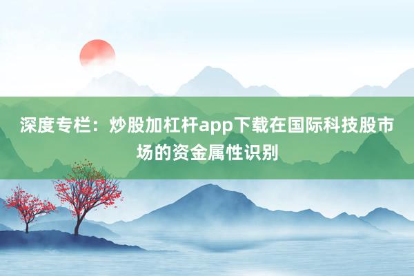 深度专栏：炒股加杠杆app下载在国际科技股市场的资金属性识别