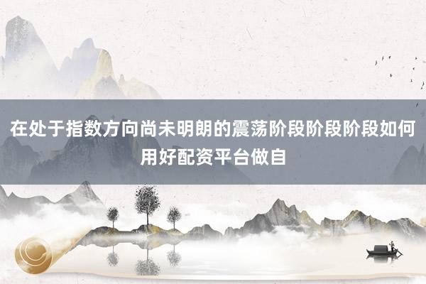 在处于指数方向尚未明朗的震荡阶段阶段阶段如何用好配资平台做自